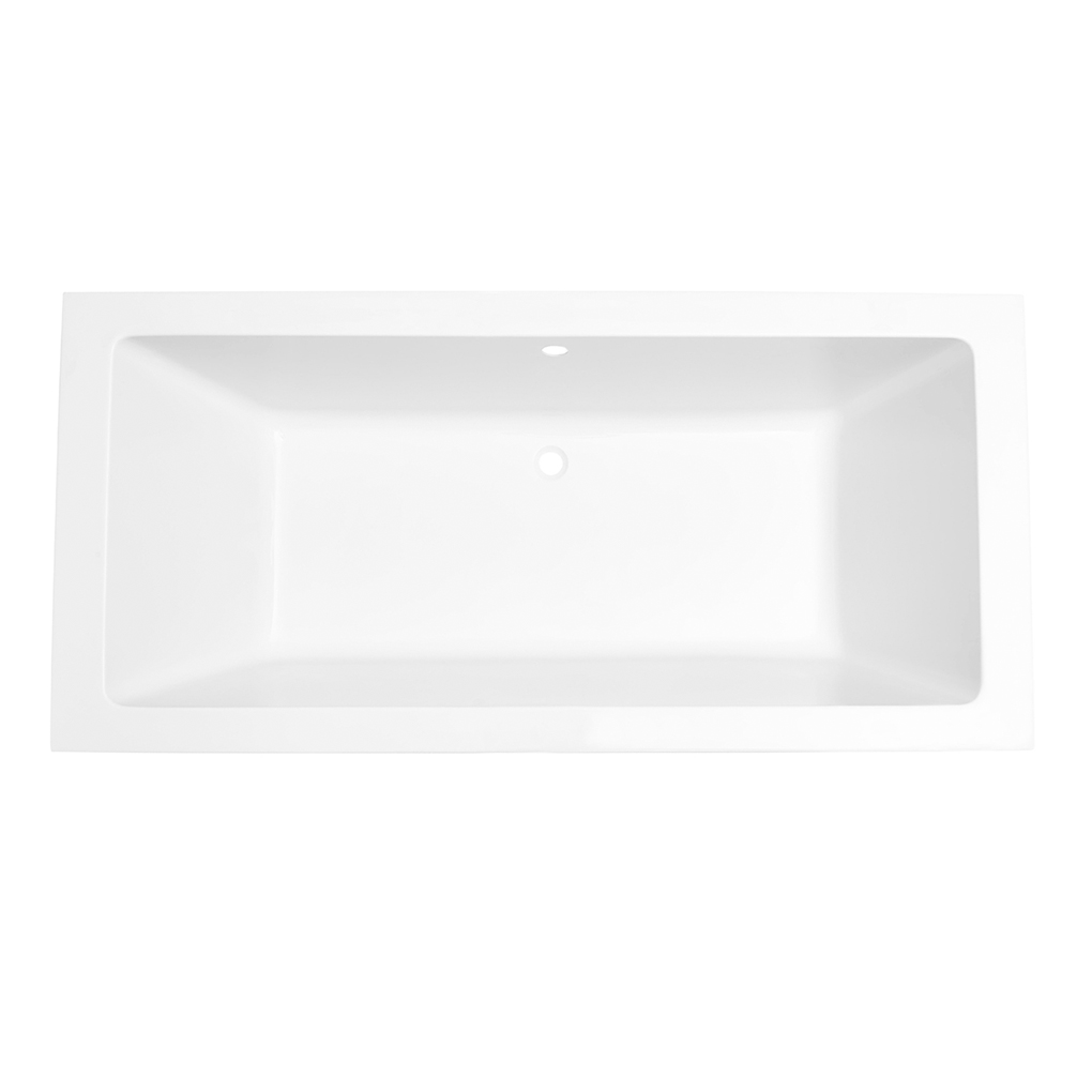 Wiesbaden Santino SQ Inbouw Duo Ligbad Acryl Glans Wit 190cm